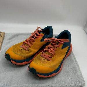 HOKA ONE/ONE Zinal Women’s Size 7.5 Orange & Blue Athletic Running Shoes